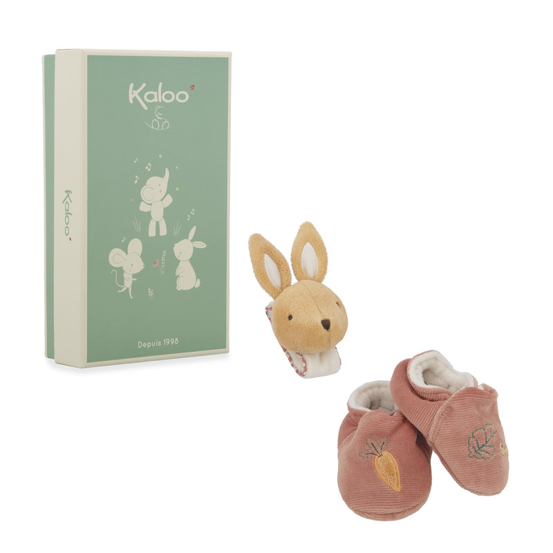 Coffret de Naissance Lapin Kaloo devant la boîte 