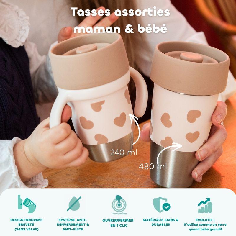 Coffret Mini & me 2 tasses inox Click & drink BigLove BEABA caractéristiques 2