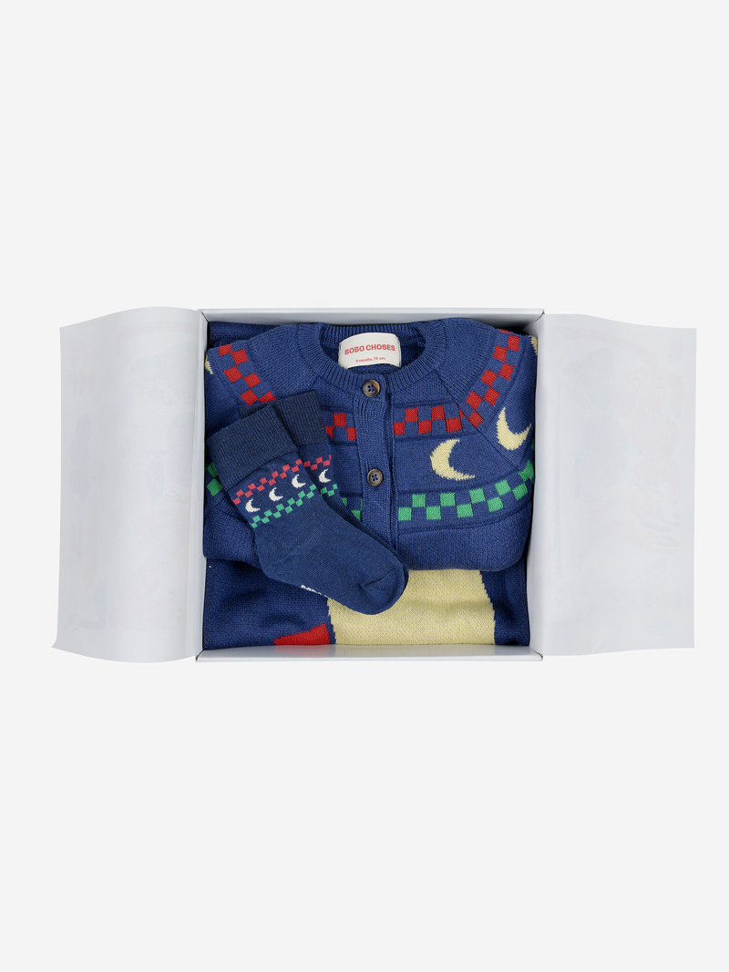 Coffret naissance tricot Beneath the Moon Bobo Choses coffret