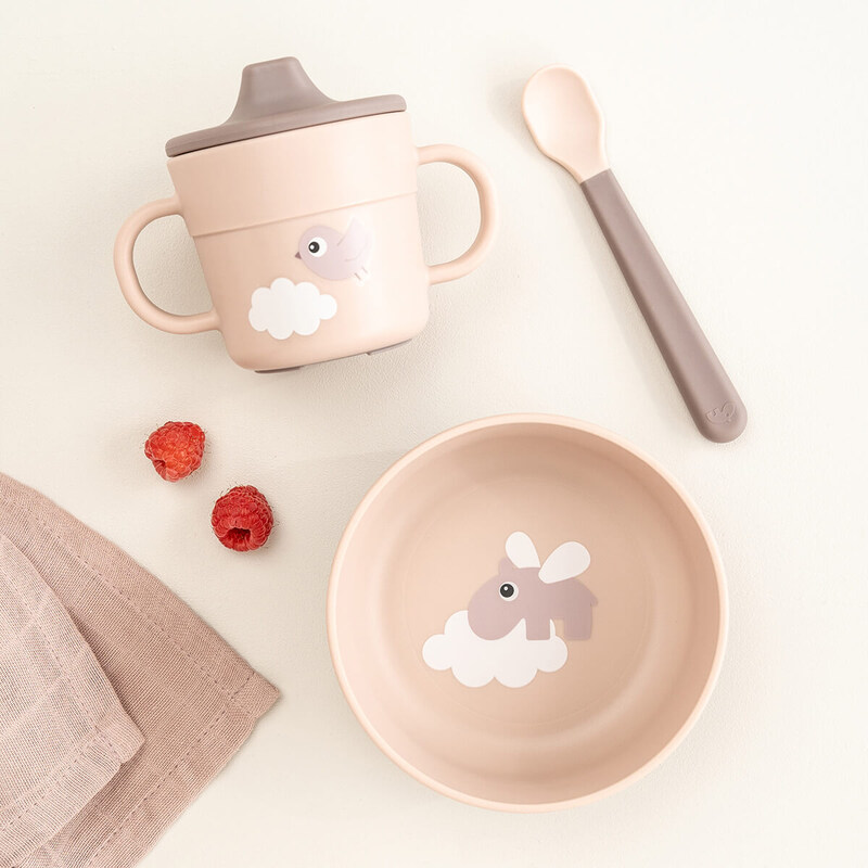 Coffret premier repas Foodie Happy clouds Rose DONE BY DEER lifestyle2
