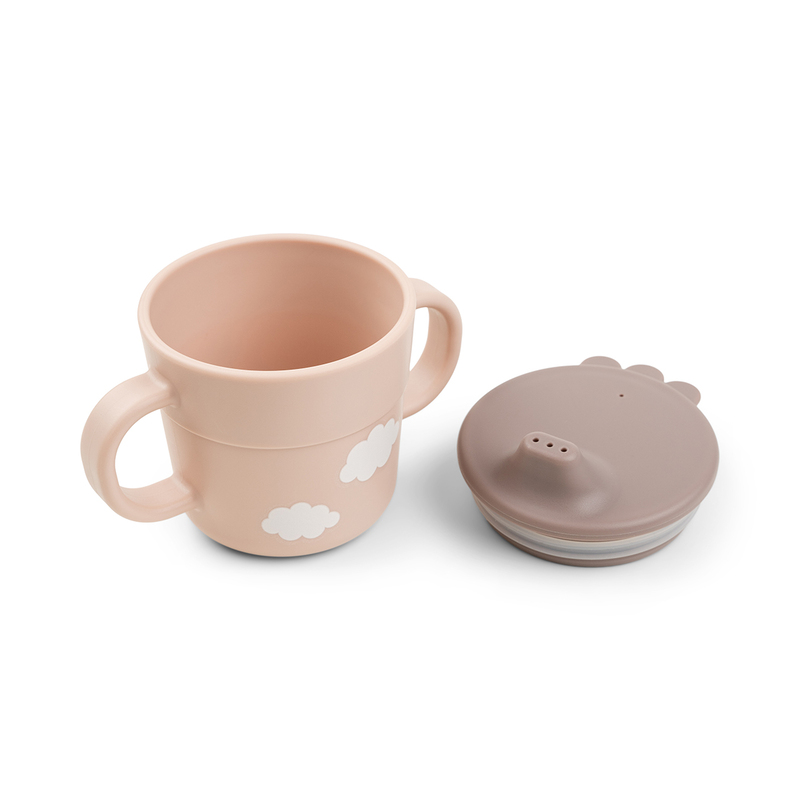Coffret premier repas Foodie Happy clouds Rose DONE BY DEER verre