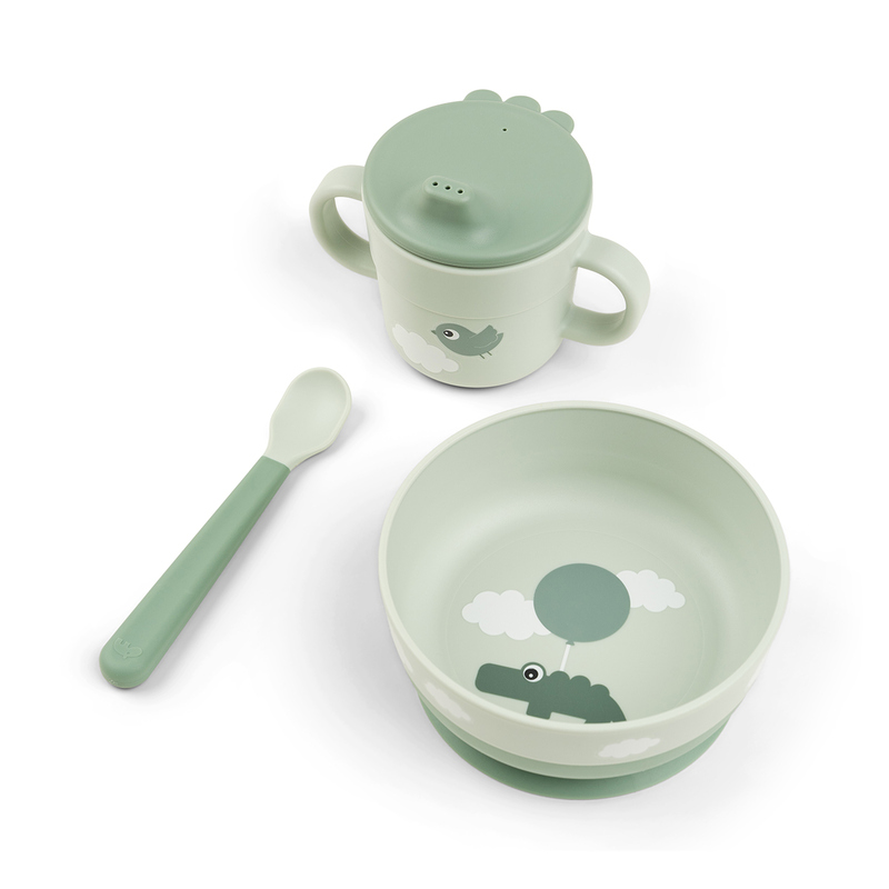 Coffret premier repas Foodie Happy clouds Vert DONE BY DEER face