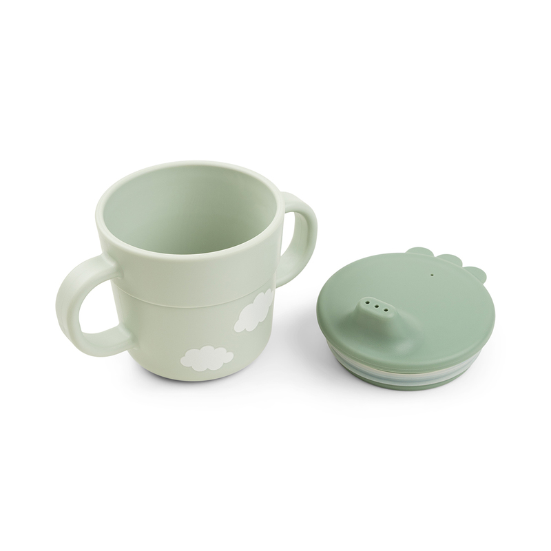 Coffret premier repas Foodie Happy clouds Vert DONE BY DEER verre