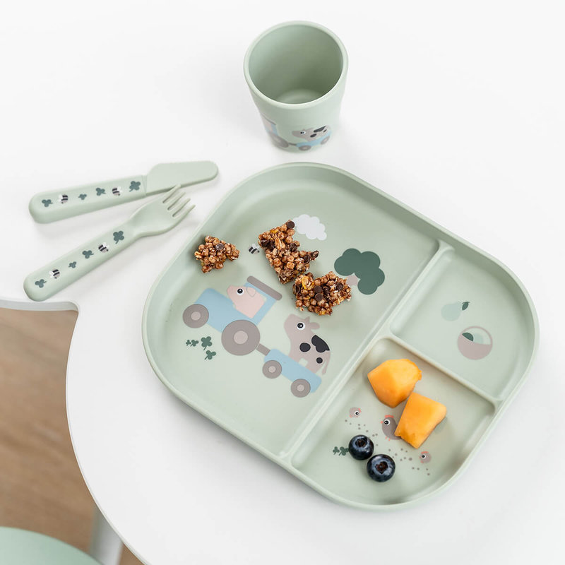 Coffret premier repas ventouse Foodie Tiny farm Vert Done by Deer lifestyle 