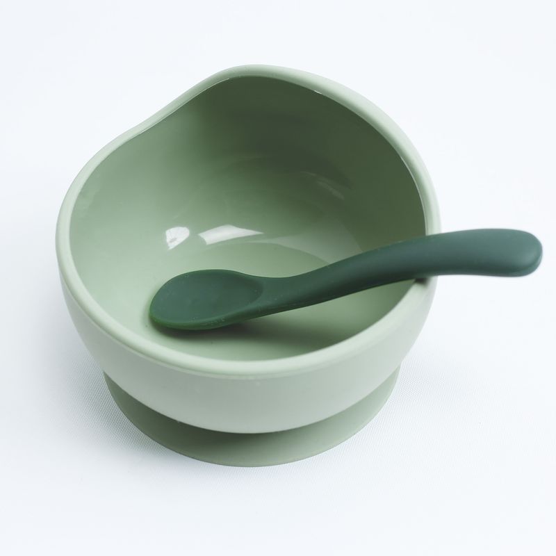 Coffret Repas 2pcs Silicone Vert Sauge et Vert Sapin 3kg7 vue dessus