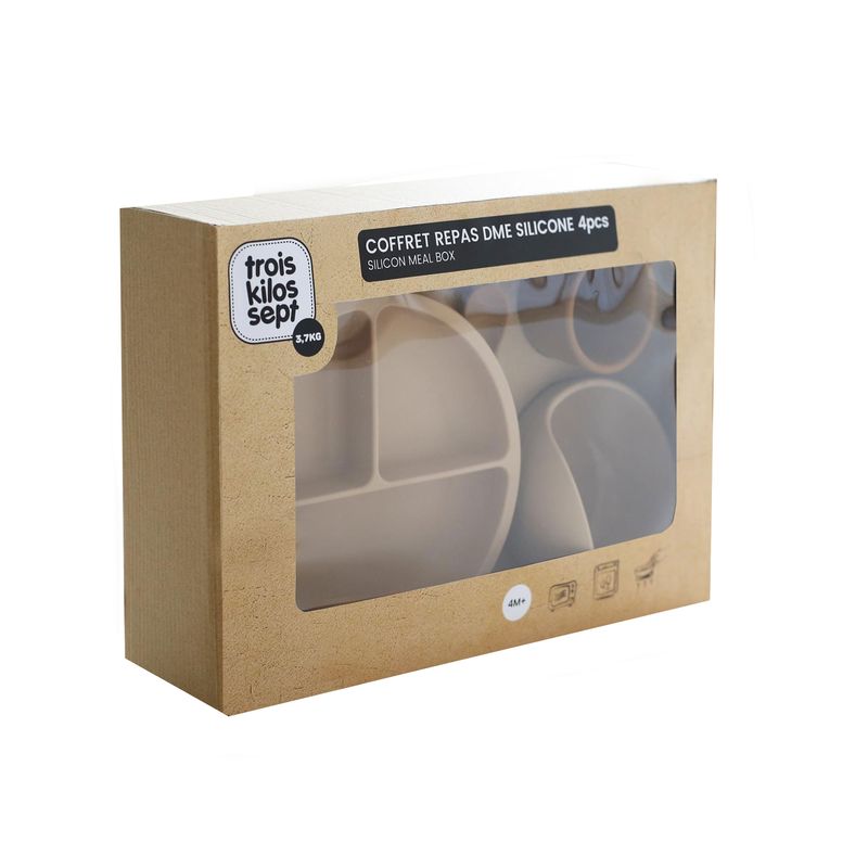 Coffret Repas 4pcs Silicone Sable et Caramel 3kg7
