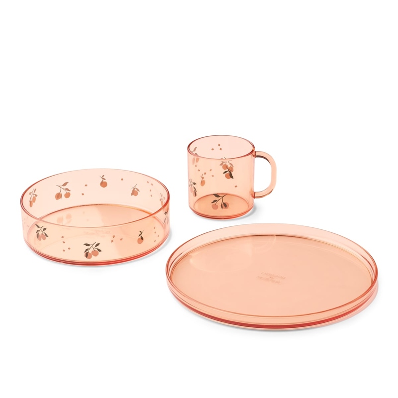 Coffret repas en tritan Siva Peach / Sea shell Liewood face