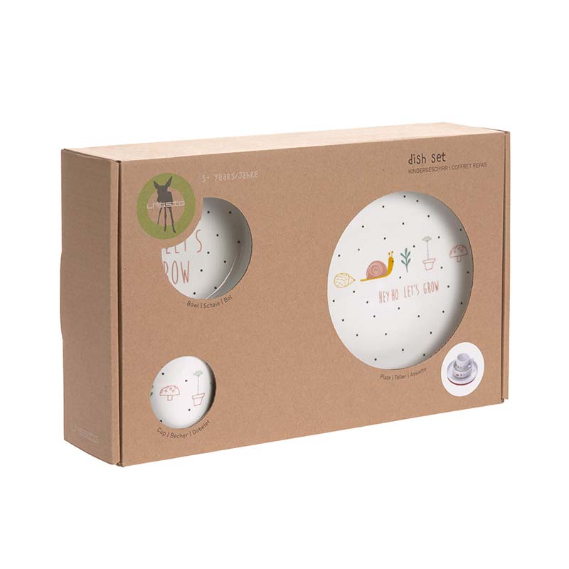 Coffret repas en porcelaine Garden Explorer Escargot Lässig Packaging