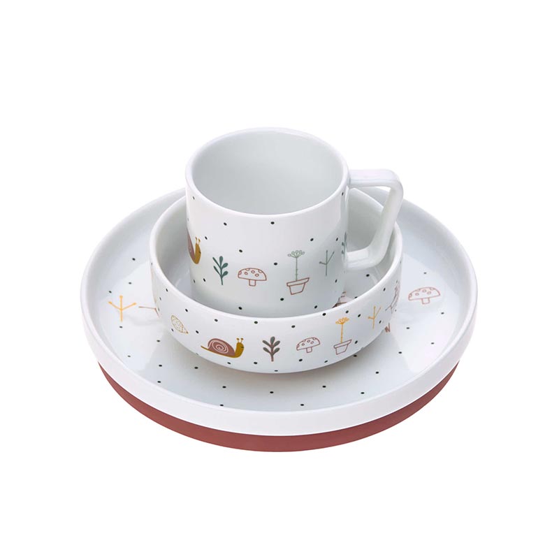 Coffret repas en porcelaine Garden Explorer Escargot Lässig Set