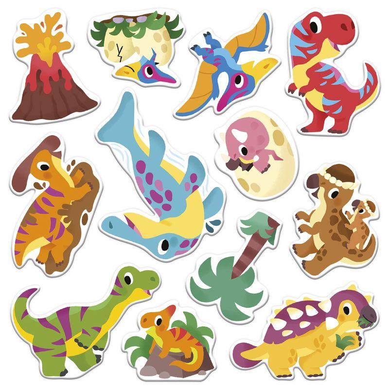 Coffret Stickers Epais Repositionnable Dinos 2 ans JANOD stickers planche 1
