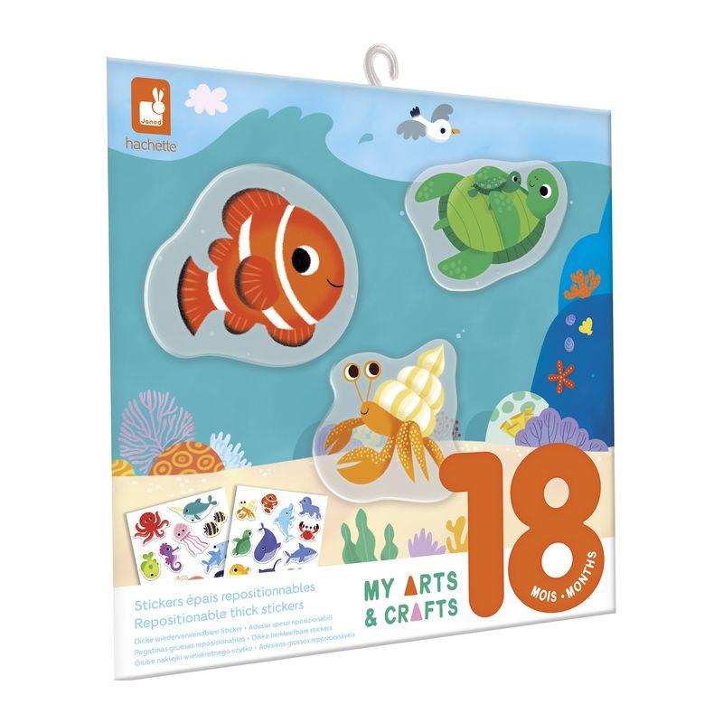 Coffret Stickers Epais Repositionnables La Mer 18 mois JANOD packaging