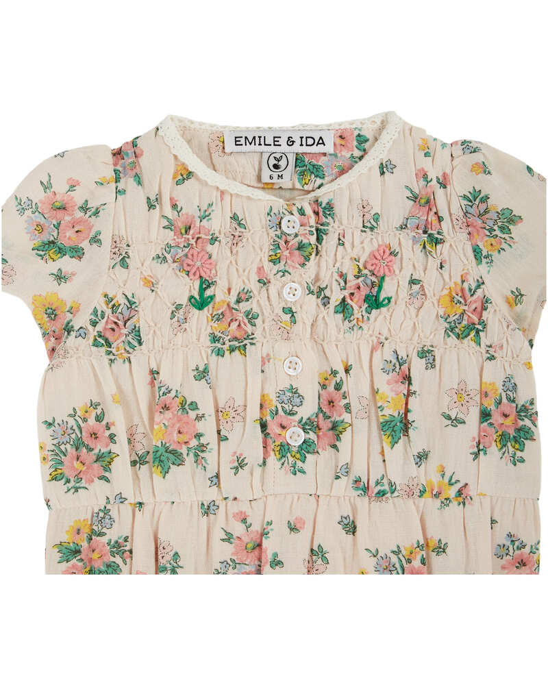 Combibloomer Smocke imprimé Printemps Rose Emile & Ida bouton