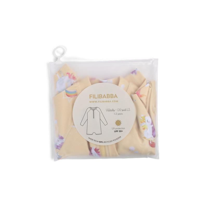 Combinaison anti-UV 1-2 ans Villads La plage des licornes FILIBABBA packaging