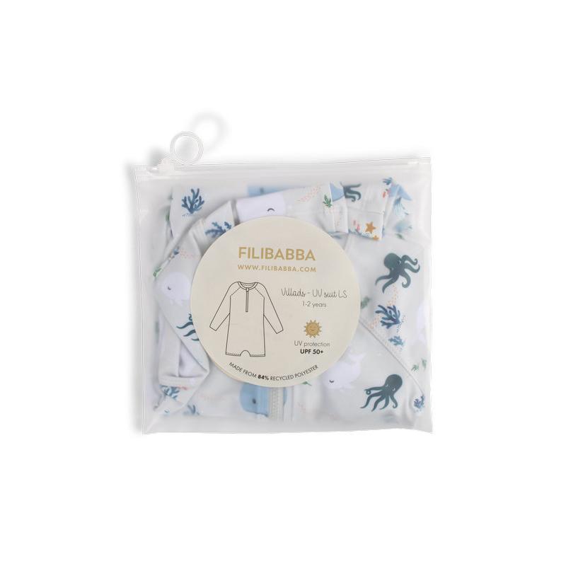 Combinaison anti-UV 1-2 ans Villads Les contes de Christian la Baleine FILIBABBA packaging