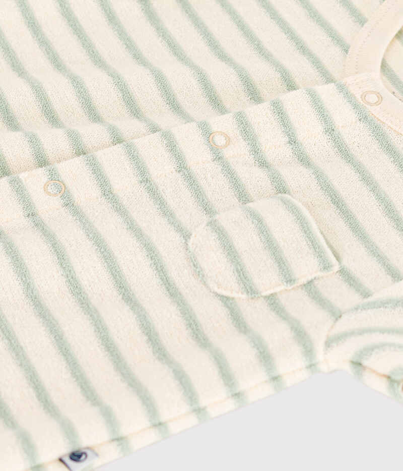 Combinaison courte en bouclette éponge bébé Avalanche Herbier Petit Bateau zoom