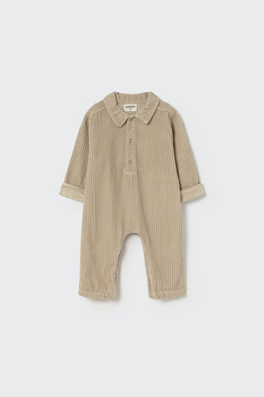 Combinaison en velour côtelé beige Trento Cozmo face 