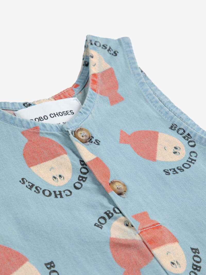 Combishort denim Morning Egg Bobo Choses haut