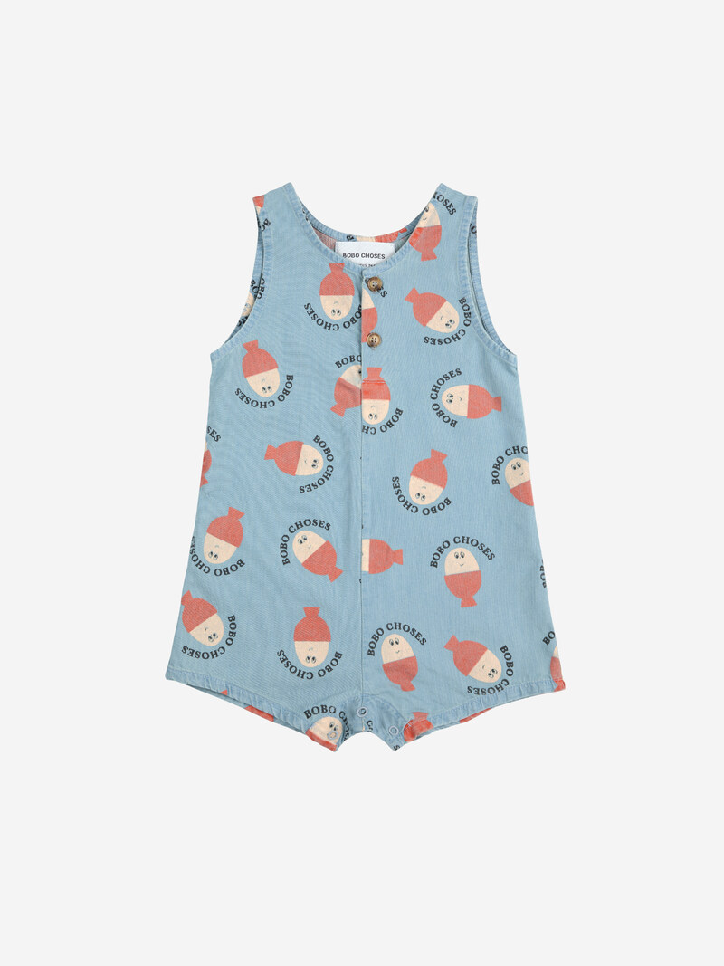 Combishort denim Morning Egg Bobo Choses face