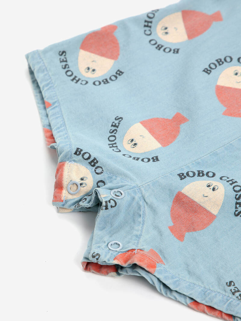 Combishort denim Morning Egg Bobo Choses bouton