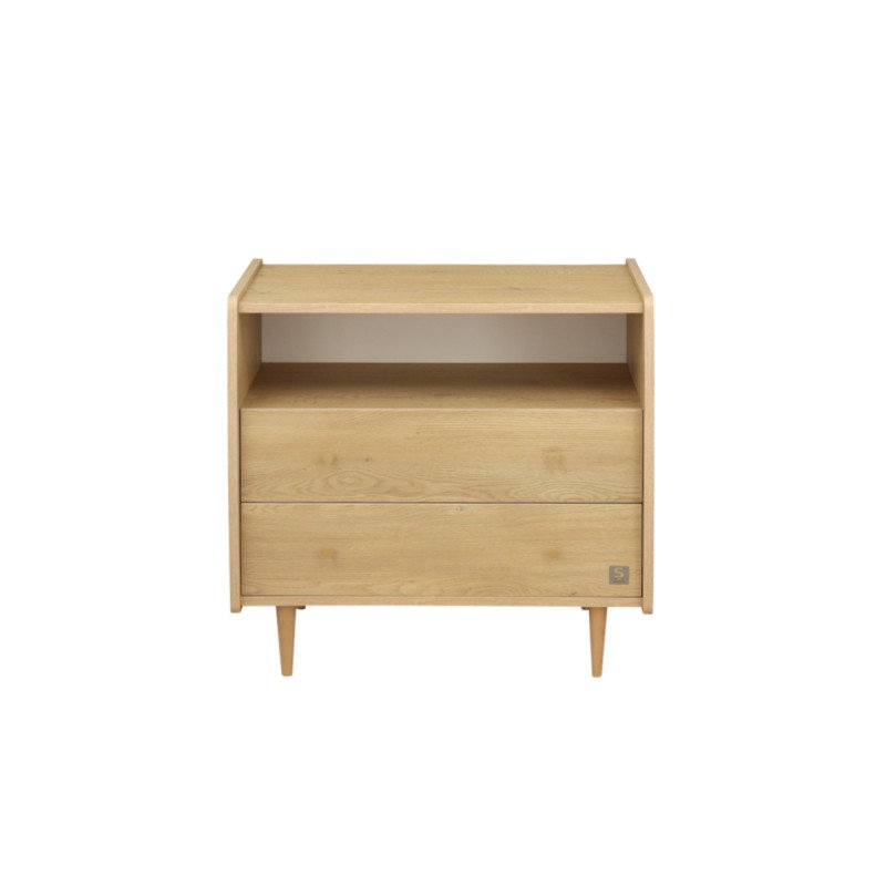 Commode 2 tiroirs My Love + plan à langer coulissant Sauthon commode face