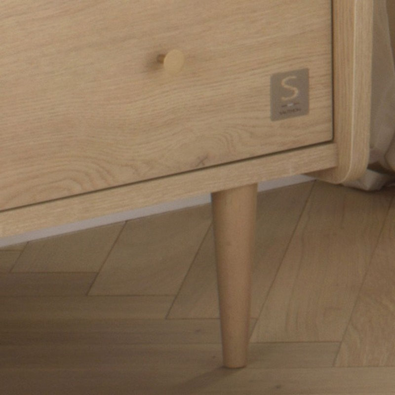 Commode 2 tiroirs My Love + plan à langer coulissant Sauthon pied