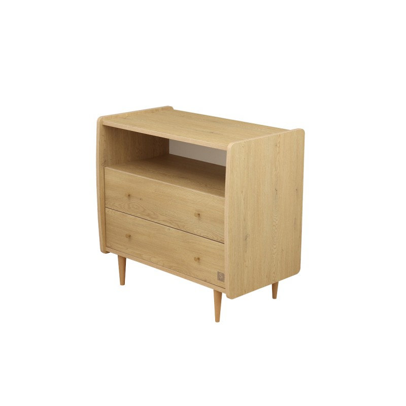 Commode 2 tiroirs My Love + plan à langer coulissant Sauthon commode profil