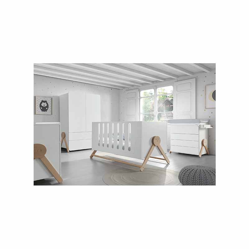 Chambre Swing Blanc (lits + commodes + armoire) Micuna Ambiance