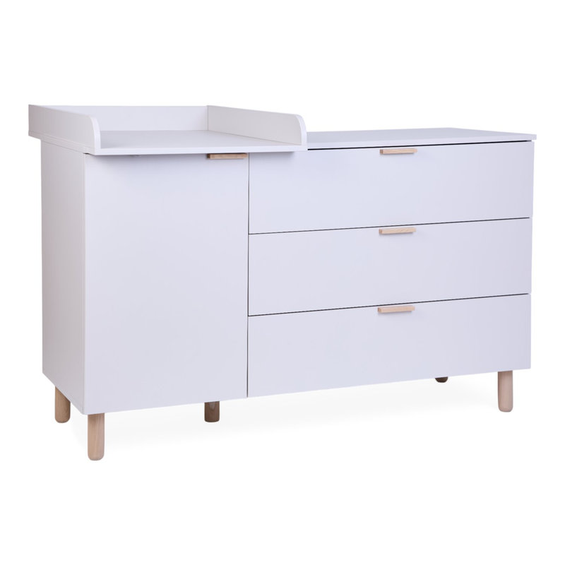 Commode 3 tiroirs Cosy Clay Childhome plan à langer gauche