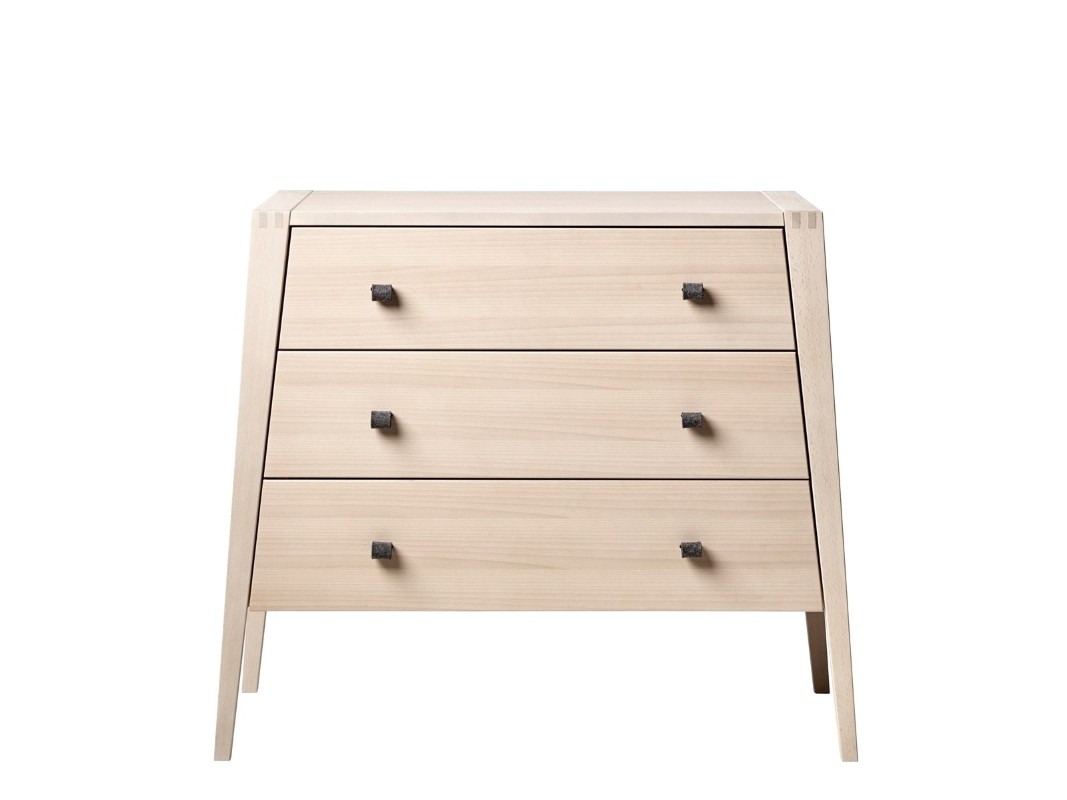 Commode 3 tiroirs Linea bois de hêtre naturel Leander 1