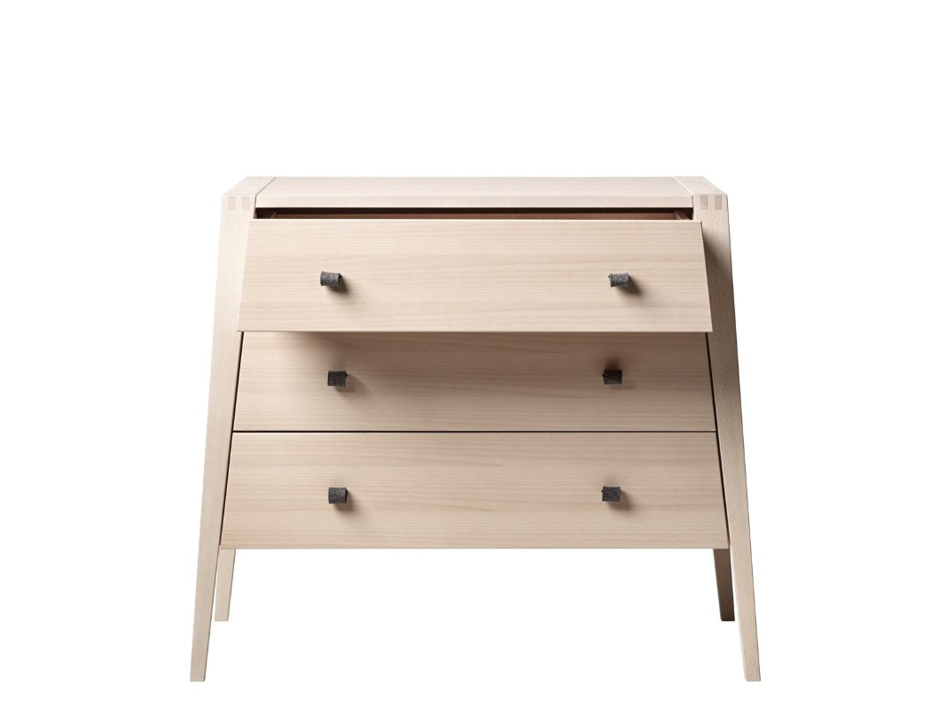 Commode 3 tiroirs Linea bois de hêtre naturel Leander 2