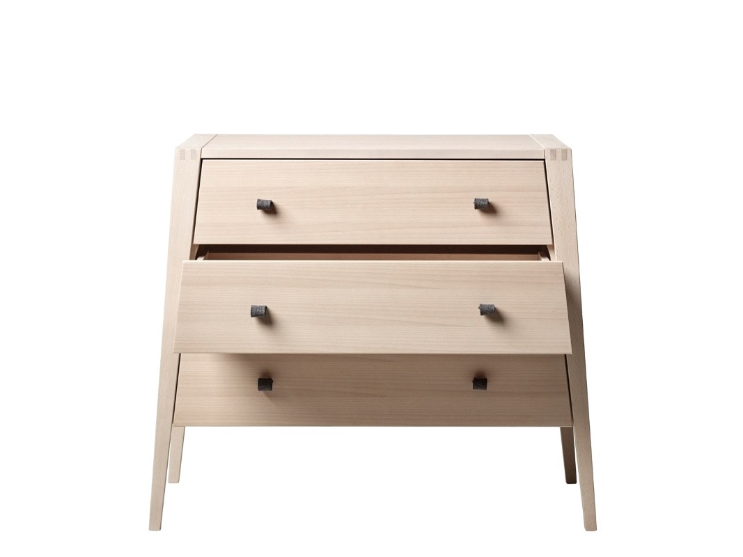 Commode 3 tiroirs Linea bois de hêtre naturel Leander 3