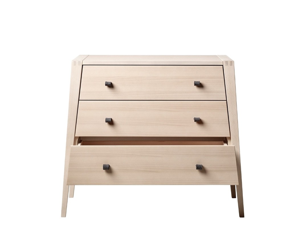 Commode 3 tiroirs Linea bois de hêtre naturel Leander 4