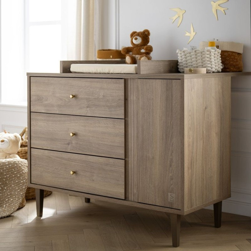 Commode 3 tiroirs Mokka avec plan à langer en option Sauthon lifestyle 2