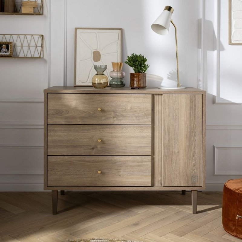Commode 3 tiroirs Mokka avec plan à langer en option Sauthon lifestyle 3