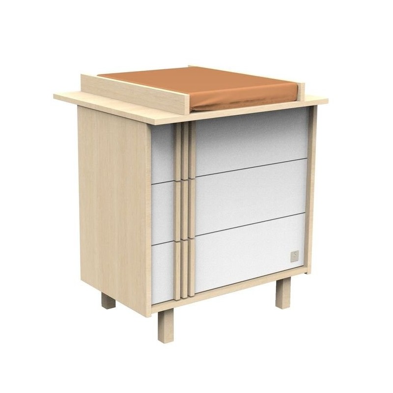 Commode 3 tiroirs Nature SAUTHON avec plan à langer