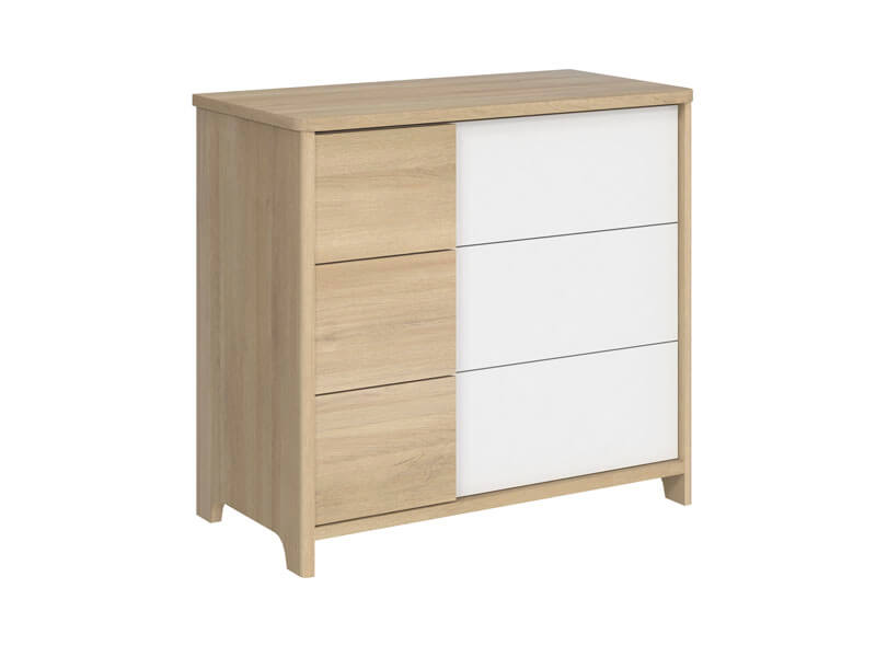 Commode 3 tiroirs Sacha Chêne Galipette angle