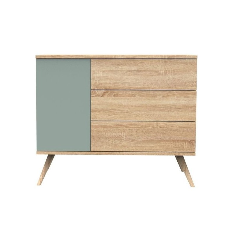 Commode 3 tiroirs Seventies SAUTHON sauge
