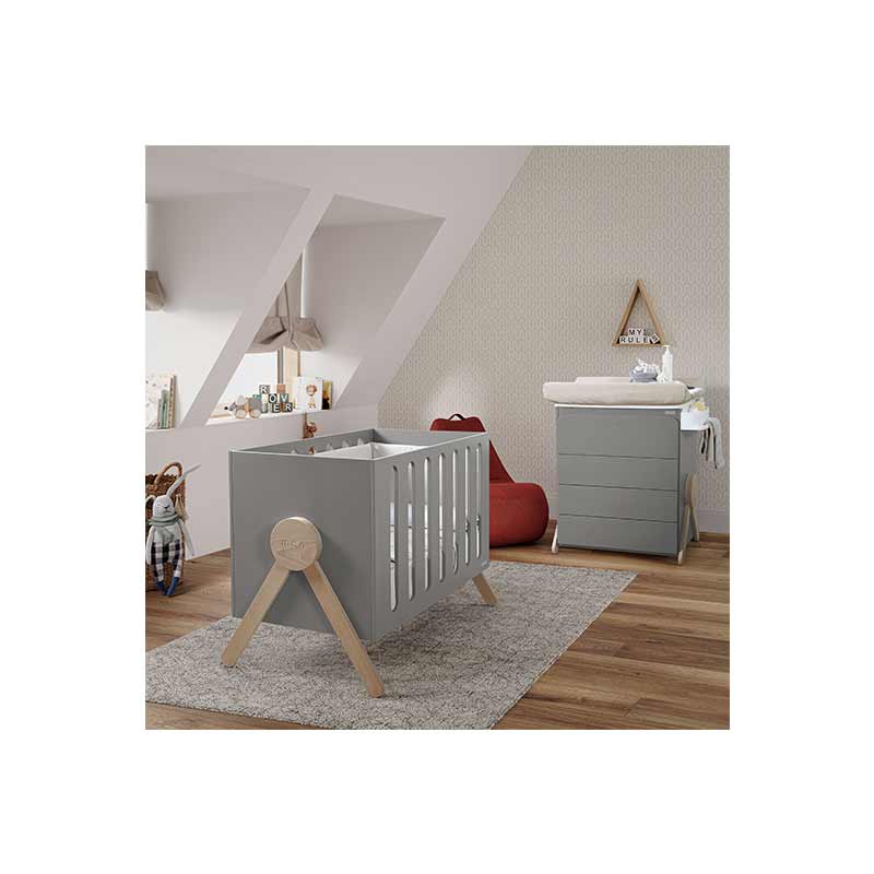 MICUNA Commode à langer avec baignoire B-947 Koala Blanc Etoiles Gris pas  cher 