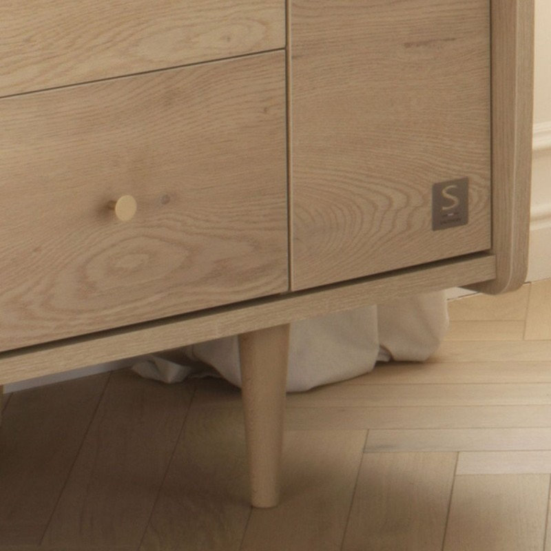 Commode Buffet My Love + plan à langer coulissant Sauthon pied