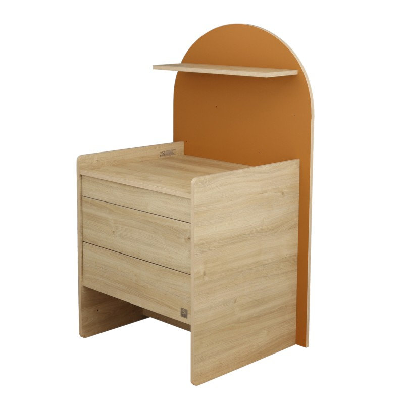 Pack Duo Arche Lit évolutif Caramel + Commode à langer/Bureau Sauthon commode
