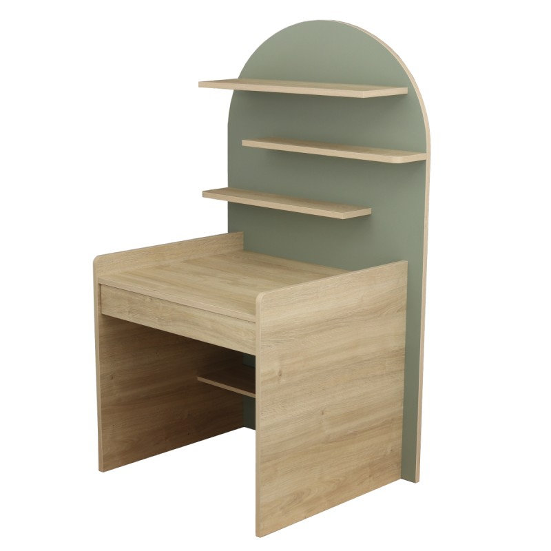 Pack Duo Arche Lit évolutif Sauge + Commode à langer/Bureau Sauthon bureau