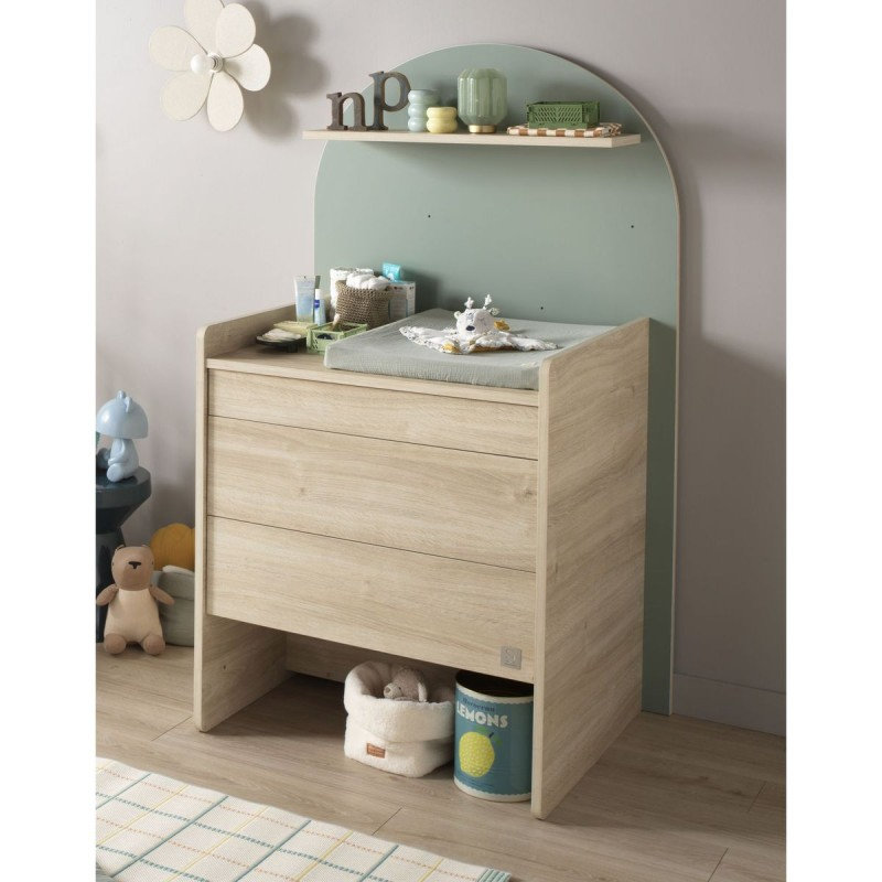 Pack Duo Arche Lit évolutif Sauge + Commode à langer/Bureau Sauthon lifestyle 3