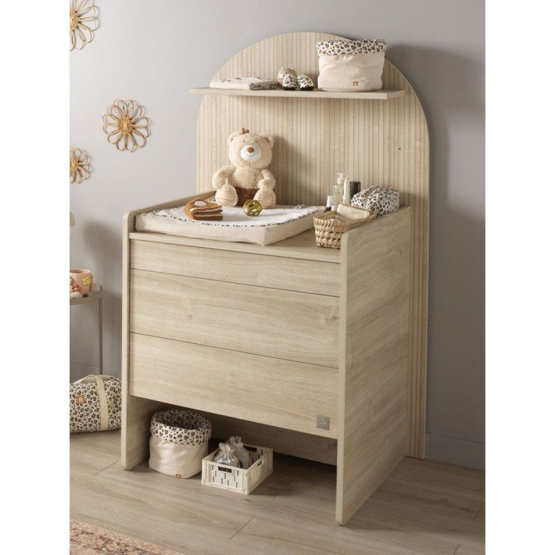 Pack Duo Arche Lit évolutif Strié + Commode à langer/Bureau  Sauthon lifestyle 3