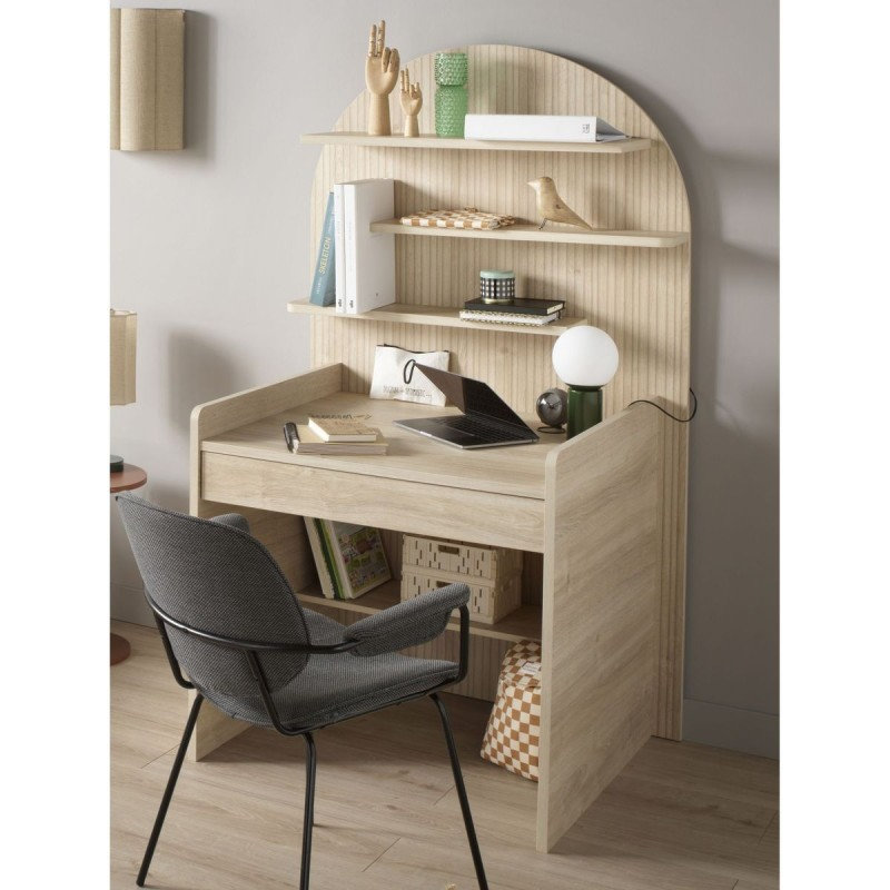 Pack Duo Arche Lit évolutif Strié + Commode à langer/Bureau  Sauthon lifestyle 4