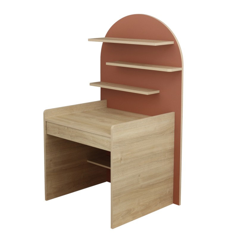 Pack Duo Arche Lit évolutif Terracotta + Commode à langer/Bureau Sauthon bureau
