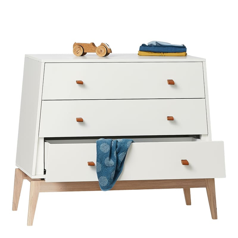 Chambre Luna Blanc : lit, commode, armoire Leander Commode accessoires