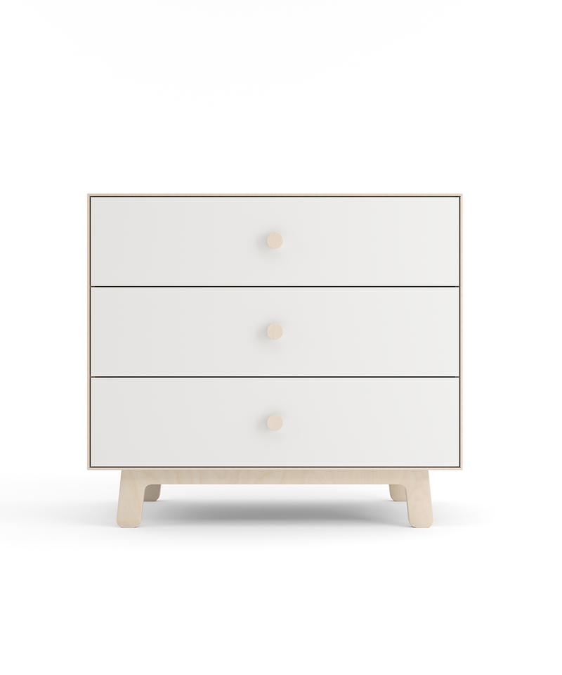 Commode Merlin Sparrow 3 tiroirs OEUF NYC face bouleau