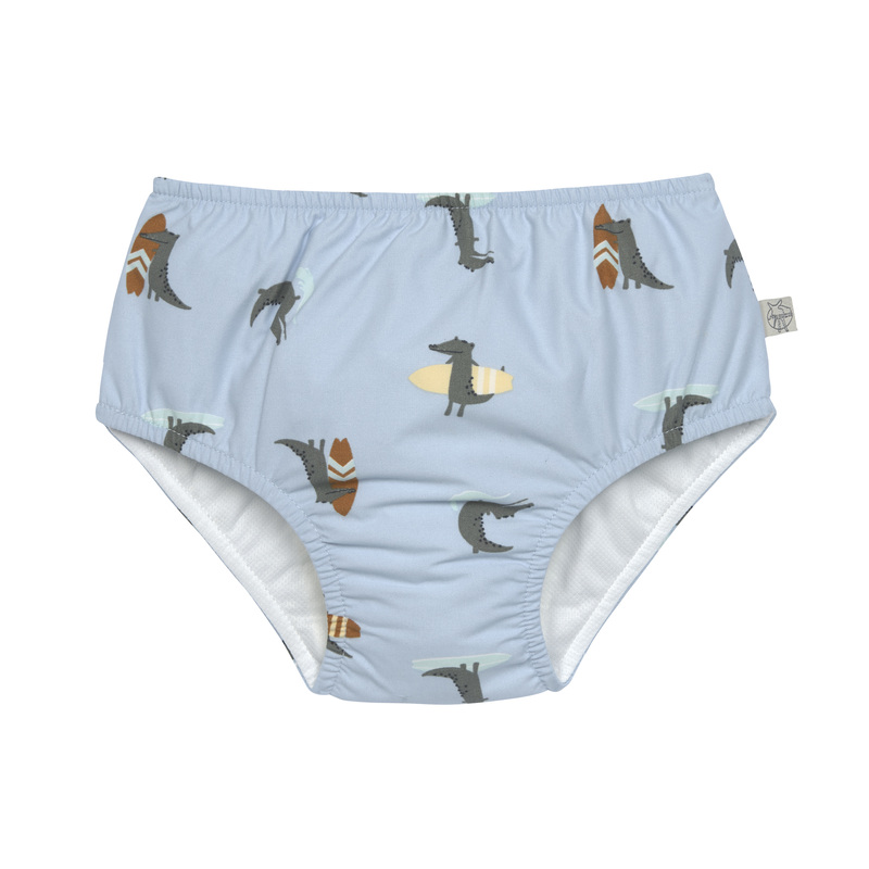 Couche de bain Crocodile bleu ciel LASSIG face