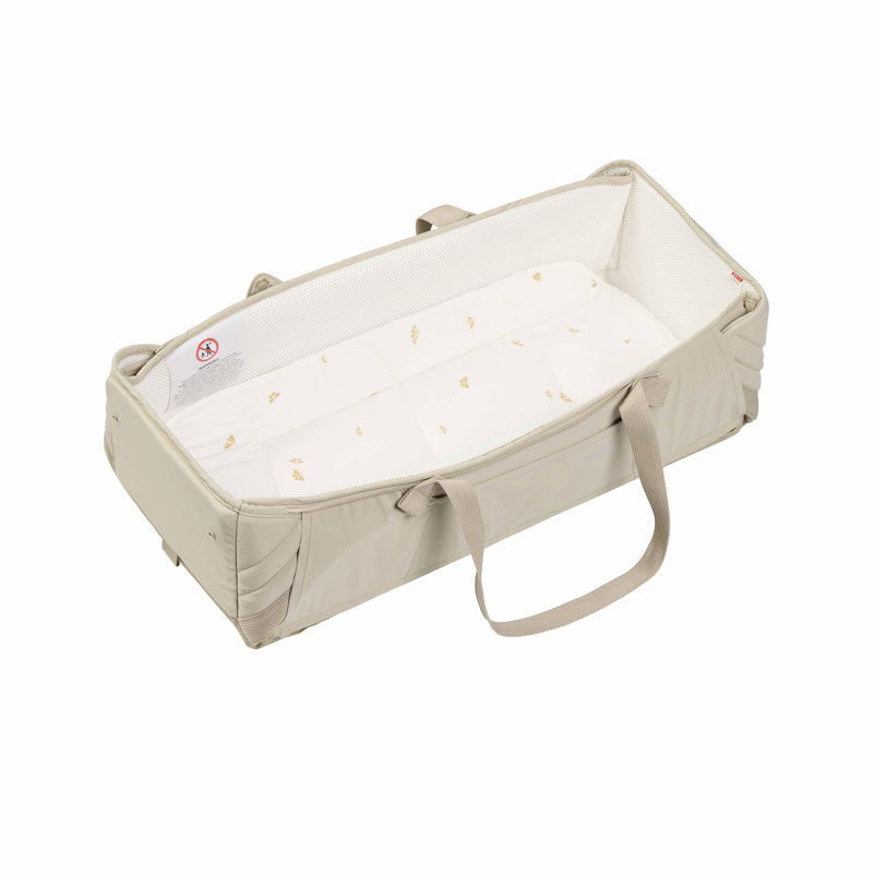 Couffin souple Carry Me Seashell Sand leaf produit ouvert