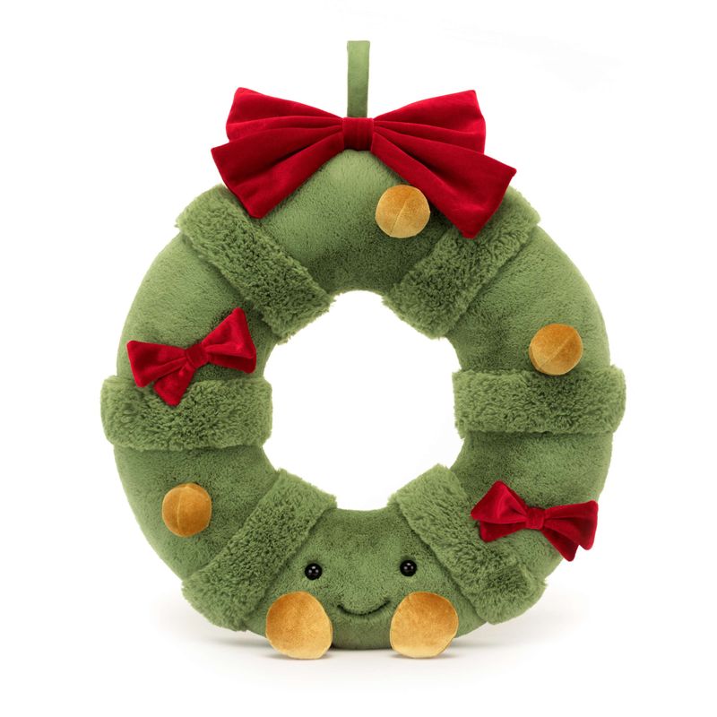 Couronne de Noël Amuseable Decorated Wreath Jellycat face